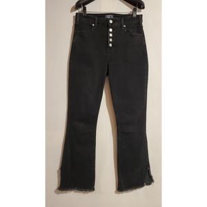 Abercrombie & Fitch High Rise Ankle Flare Jeans Womens Size 29 8 Button Fly Raw